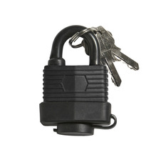 Hængelås m/to nøgler 45 mm sort plastikcover